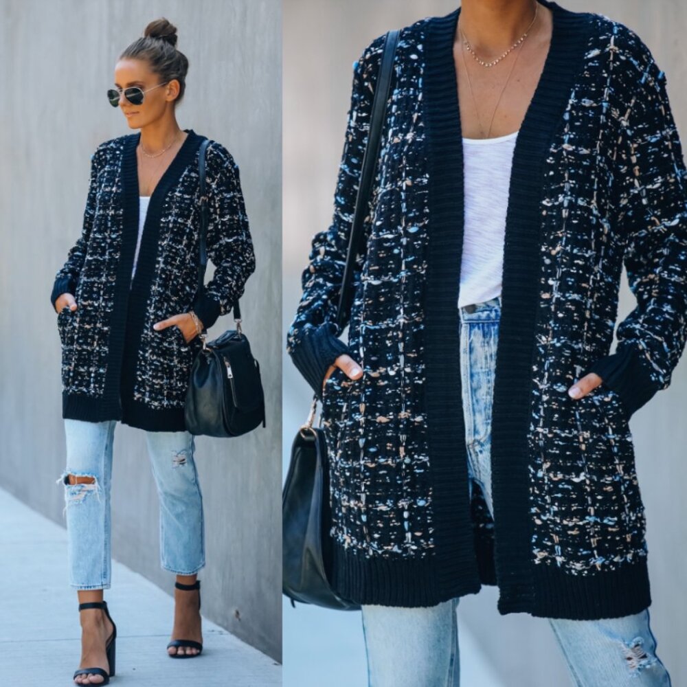 Pocketed Chunky Knit Cardigan